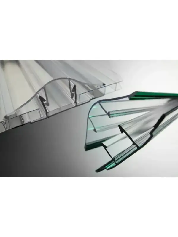 Profil HCP spojovací pre polykarbonát 8–10 mm (hore + dole), bezfarebný